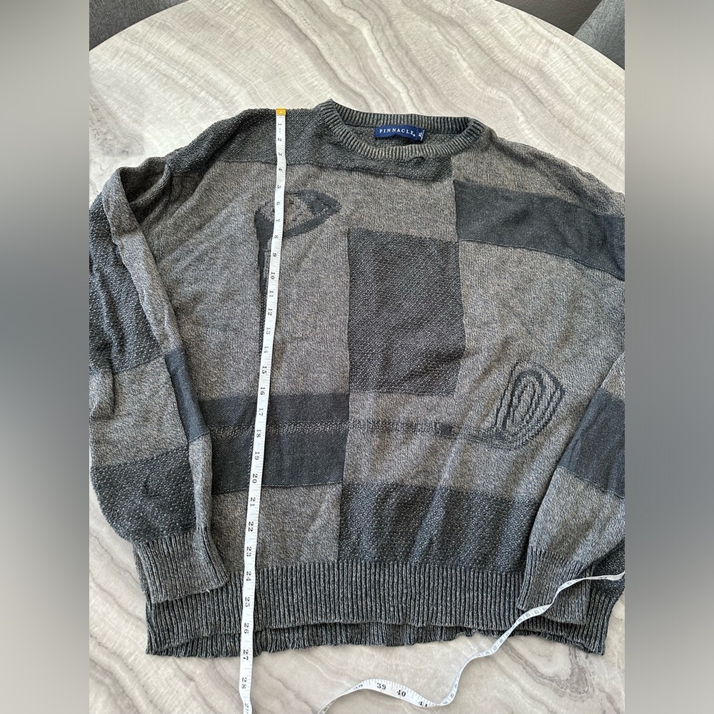 Vintage Grey and black checkered sweater with a golf club design size XL mens